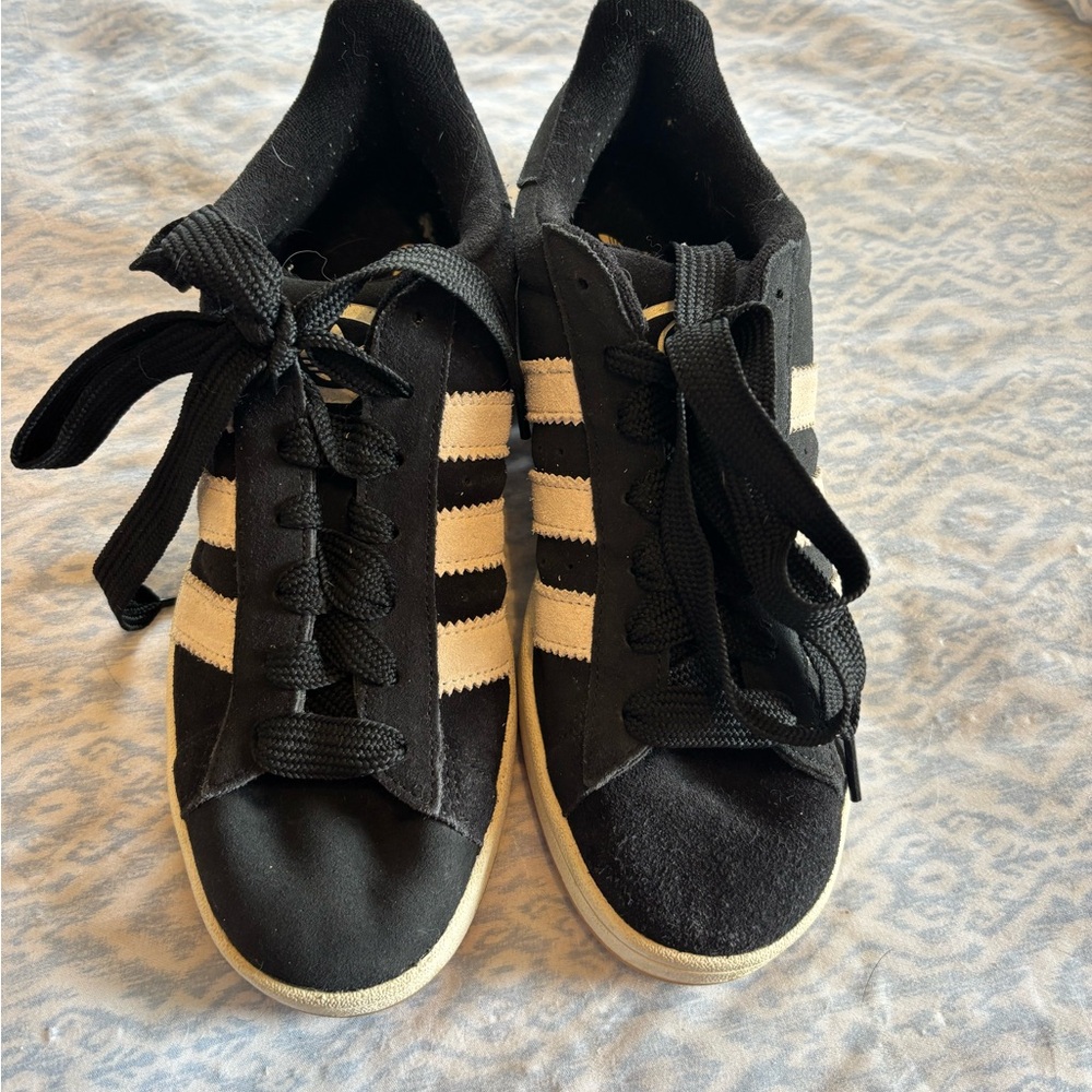 adidas Black and White Suede Sneakers for Women